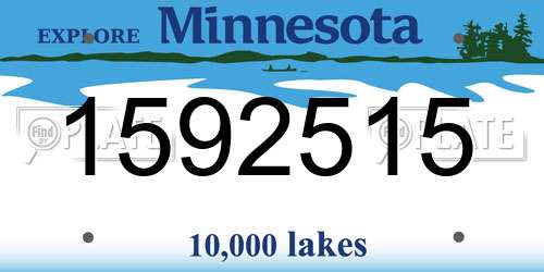 1592515 Minnesota License Plate