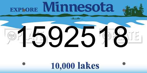 1592518 Minnesota License Plate