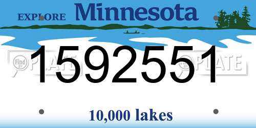 1592551 Minnesota License Plate