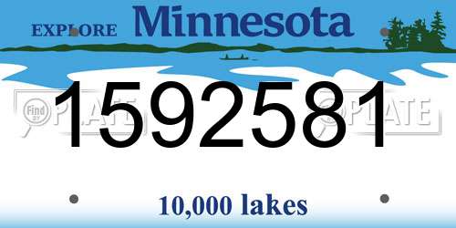1592581 Minnesota License Plate
