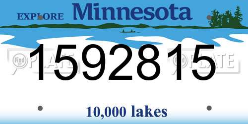 1592815 Minnesota License Plate