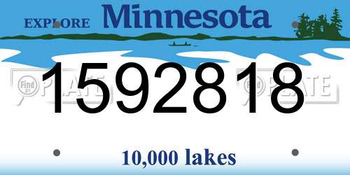 1592818 Minnesota License Plate