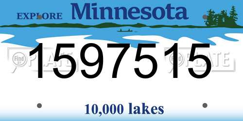 1597515 Minnesota License Plate