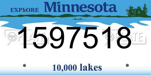 1597518 Minnesota License Plate