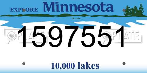 1597551 Minnesota License Plate