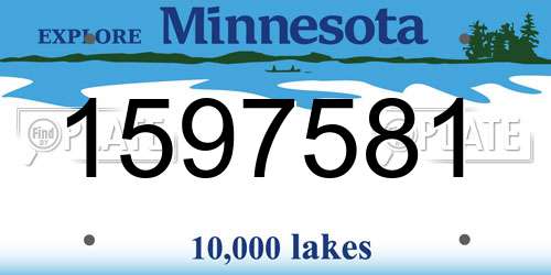 1597581 Minnesota License Plate