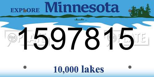 1597815 Minnesota License Plate