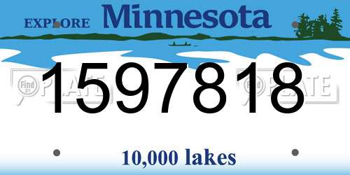 1597818 Minnesota License Plate