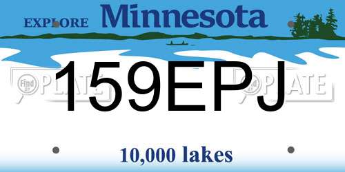 159EPJ Minnesota License Plate