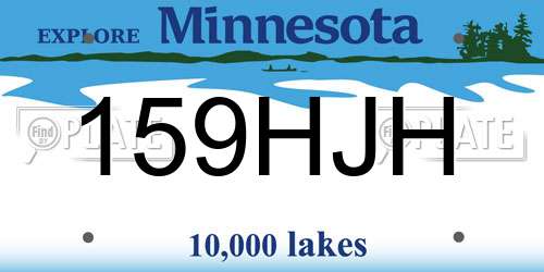 159HJH Minnesota License Plate