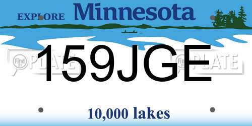 159JGE Minnesota License Plate