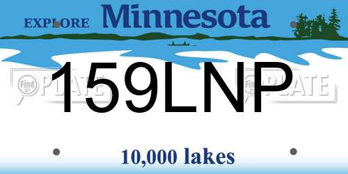 159LNP Minnesota License Plate