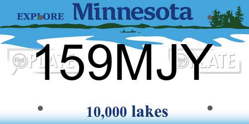 159MJY Minnesota License Plate