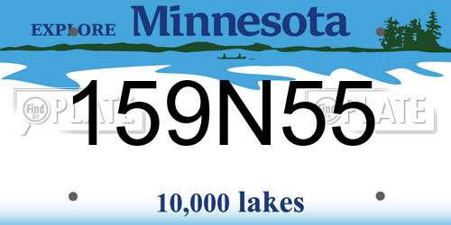 159N55 Minnesota License Plate