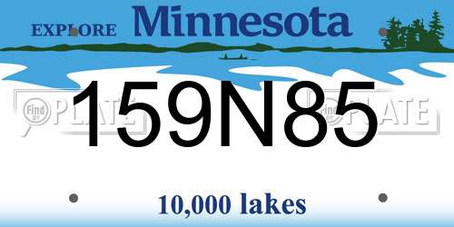 159N85 Minnesota License Plate