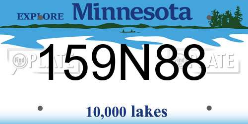 159N88 Minnesota License Plate