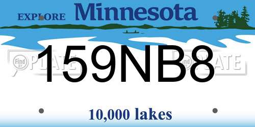 159NB8 Minnesota License Plate