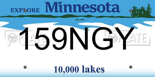159NGY Minnesota License Plate