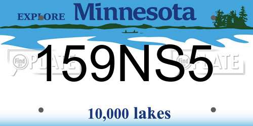 159NS5 Minnesota License Plate