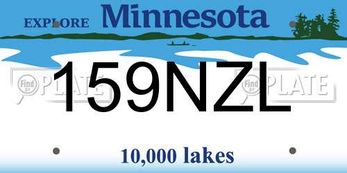 159NZL Minnesota License Plate