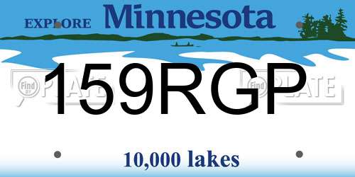 159RGP Minnesota License Plate