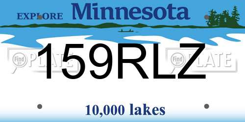 159RLZ Minnesota License Plate