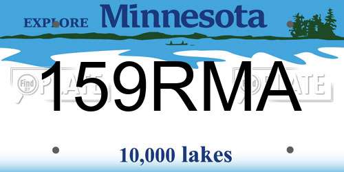 159RMA Minnesota License Plate