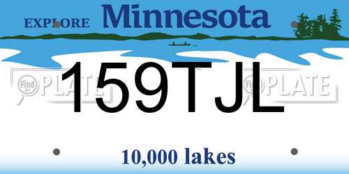 159TJL Minnesota License Plate