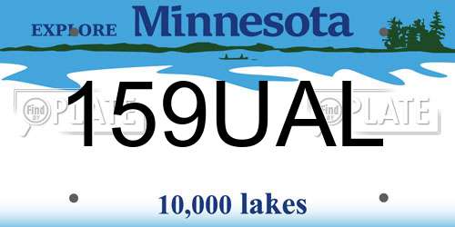 159UAL Minnesota License Plate