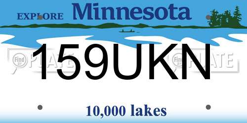 159UKN Minnesota License Plate