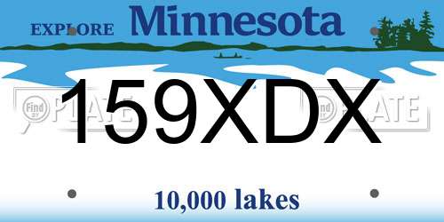 159XDX Minnesota License Plate