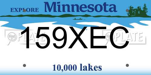 159XEC Minnesota License Plate