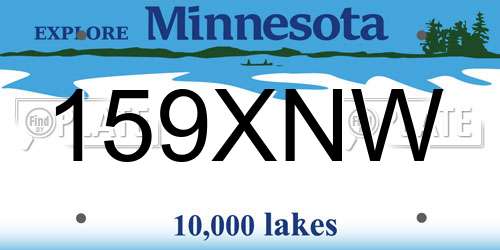 159XNW Minnesota License Plate