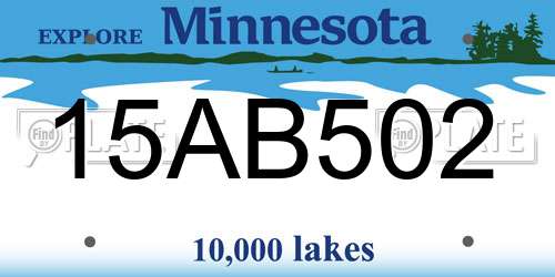 15AB502 Minnesota License Plate