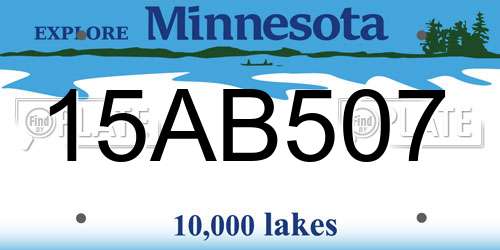 15AB507 Minnesota License Plate