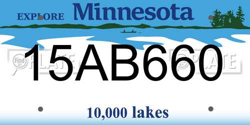 15AB660 Minnesota License Plate