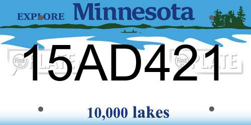 15AD421 Minnesota License Plate