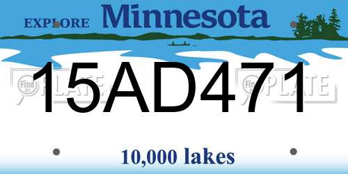 15AD471 Minnesota License Plate