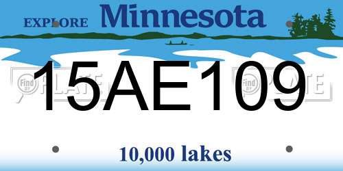 15AE109 Minnesota License Plate