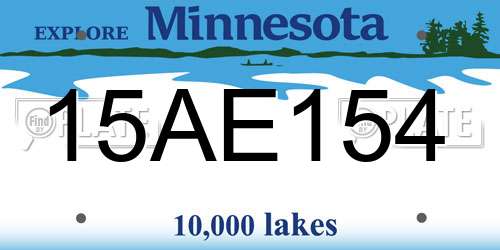 15AE154 Minnesota License Plate