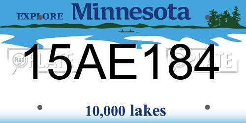 15AE184 Minnesota License Plate