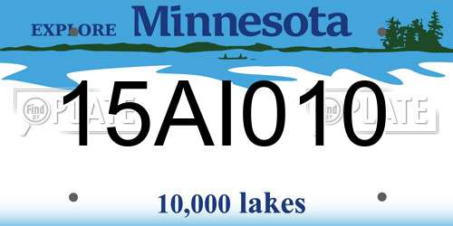 15AI010 Minnesota License Plate