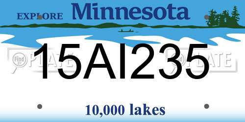 15AI235 Minnesota License Plate