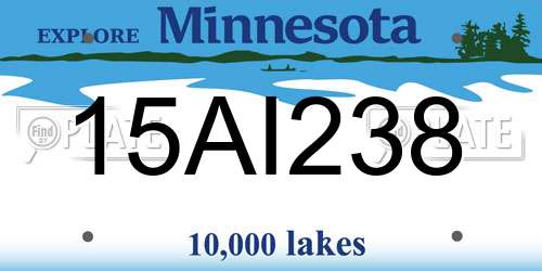 15AI238 Minnesota License Plate