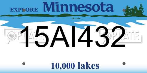 15AI432 Minnesota License Plate
