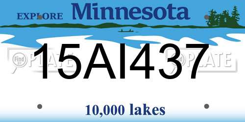 15AI437 Minnesota License Plate