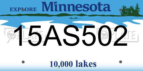 15AS502 Minnesota License Plate