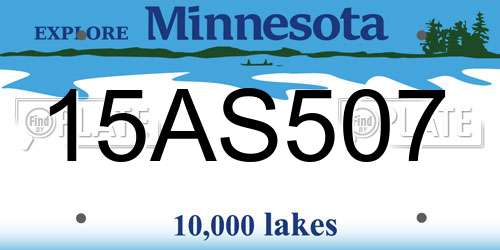15AS507 Minnesota License Plate