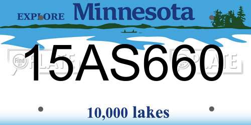 15AS660 Minnesota License Plate