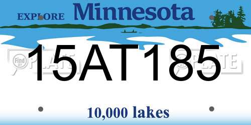 15AT185 Minnesota License Plate